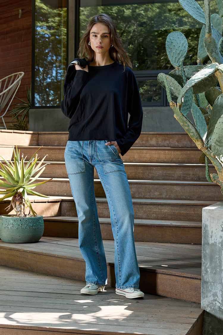 NSF Loffler Fine Jersey Boxy Tee - Black