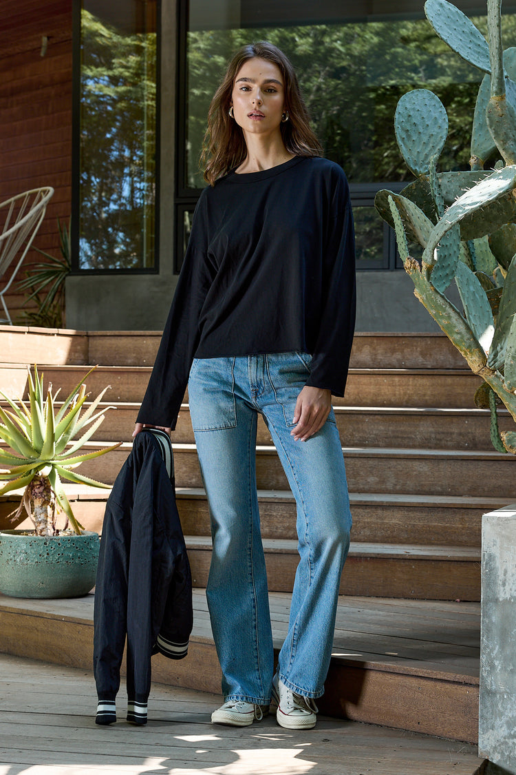 NSF Loffler Fine Jersey Boxy Tee - Black