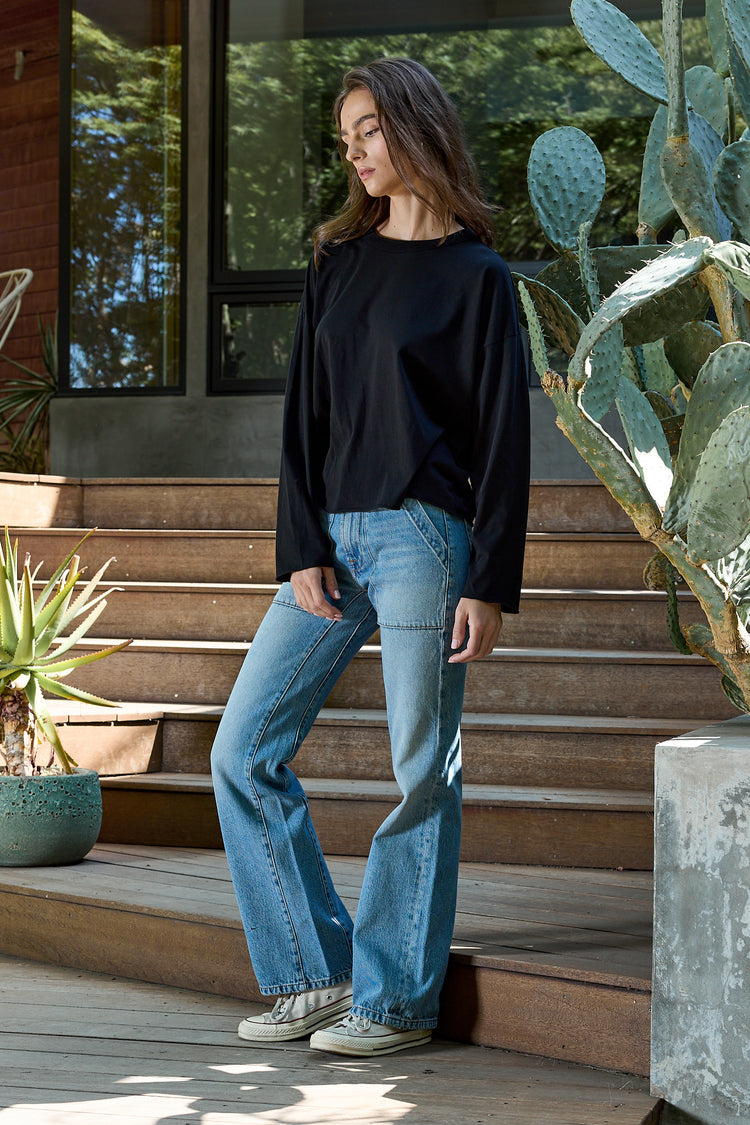 NSF Loffler Fine Jersey Boxy Tee - Black