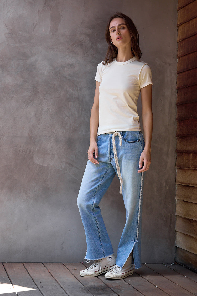 NSF Alessi Shrunken Fine Jersey Tee - Lemonade