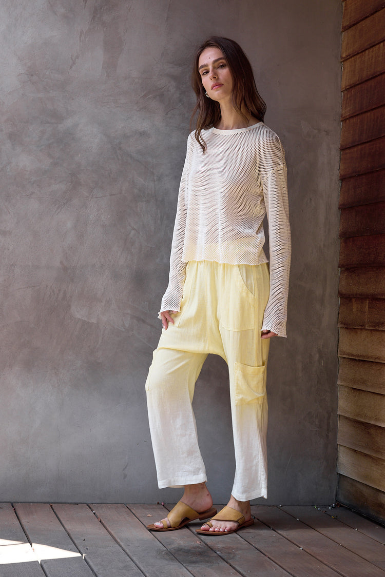 NSF Laurel Boxy Mesh Tee - Lemonade