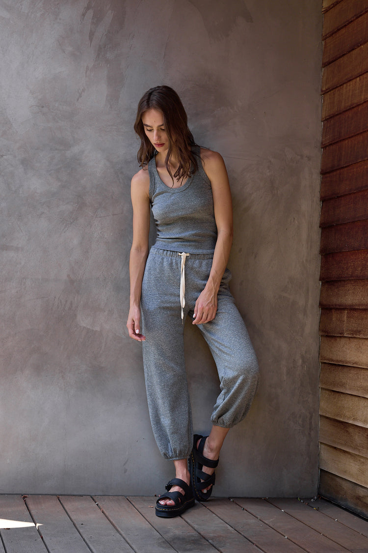 NSF Shane Billow Melange Terry Sweatpant - Charcoal Heather Gray