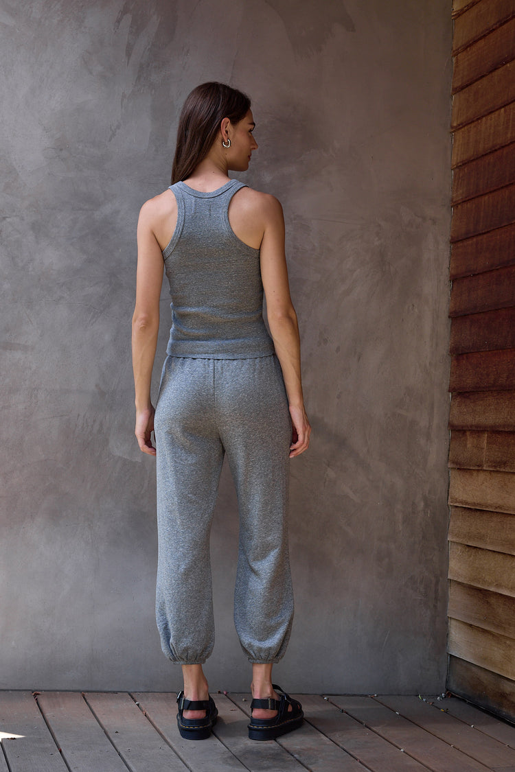 NSF Shane Billow Melange Terry Sweatpant - Charcoal Heather Gray