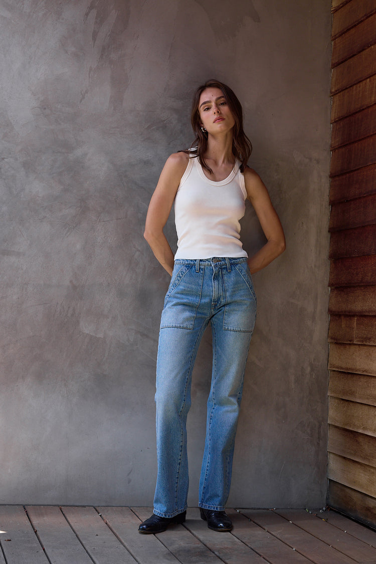 NSF Violet Fitted Baby Rib U Tank - Lemonade