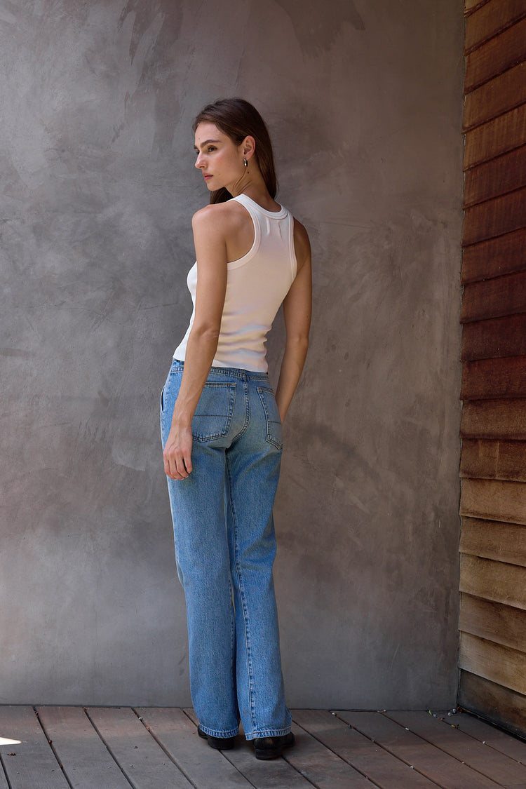 NSF Violet Fitted Baby Rib U Tank - Lemonade