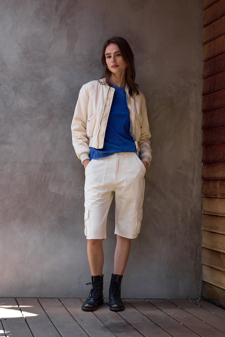 NSF Billy Relaxed Fine Jersey Tee - Blue Reverse Perl