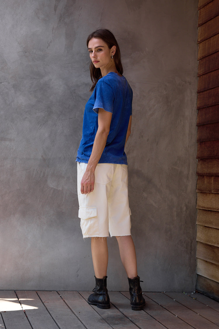 NSF Billy Relaxed Fine Jersey Tee - Blue Reverse Perl