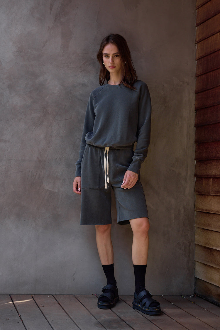 NSF Saguro Chic Loop Terry Sweatshirt - Faded Black