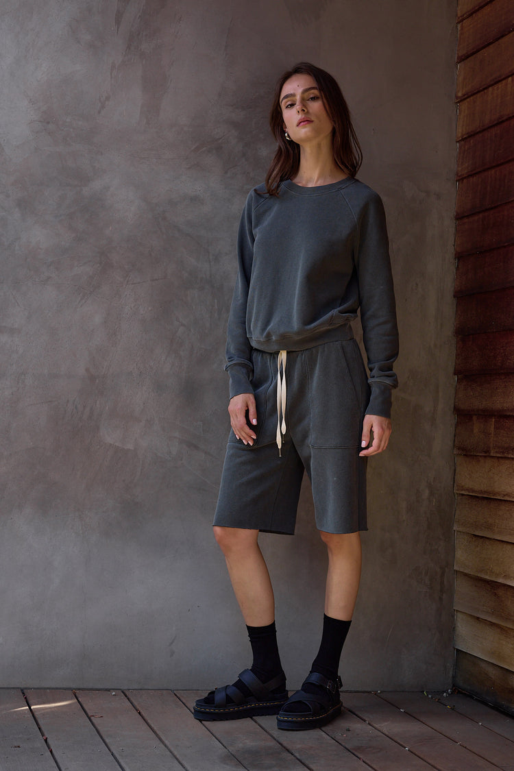 NSF Saguro Chic Loop Terry Sweatshirt - Faded Black