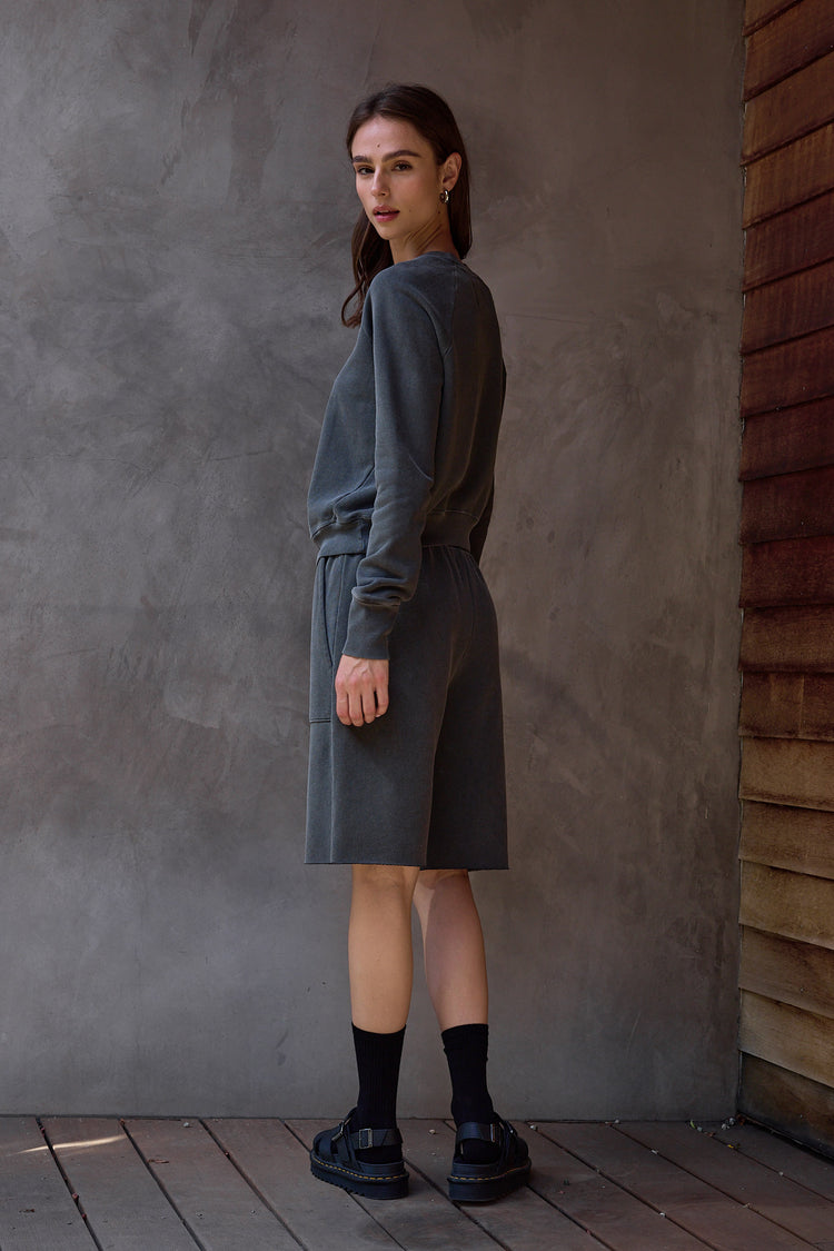 NSF Saguro Chic Loop Terry Sweatshirt - Faded Black