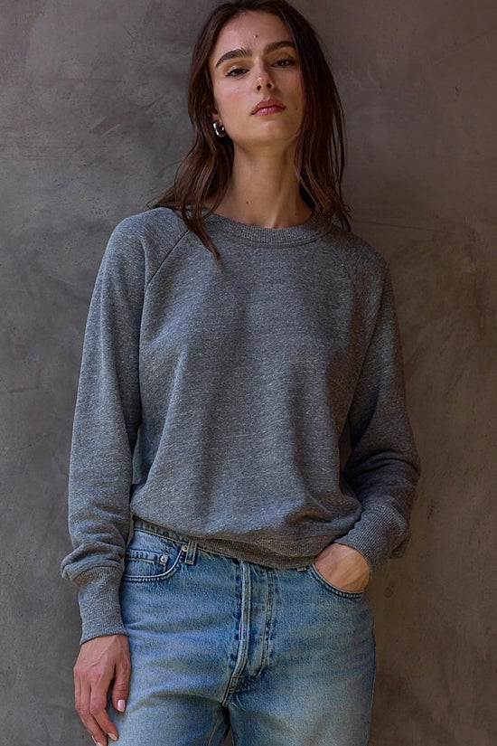 NSF Saguro Chic Melange Terry Sweatshirt - Charcoal Heather Gray