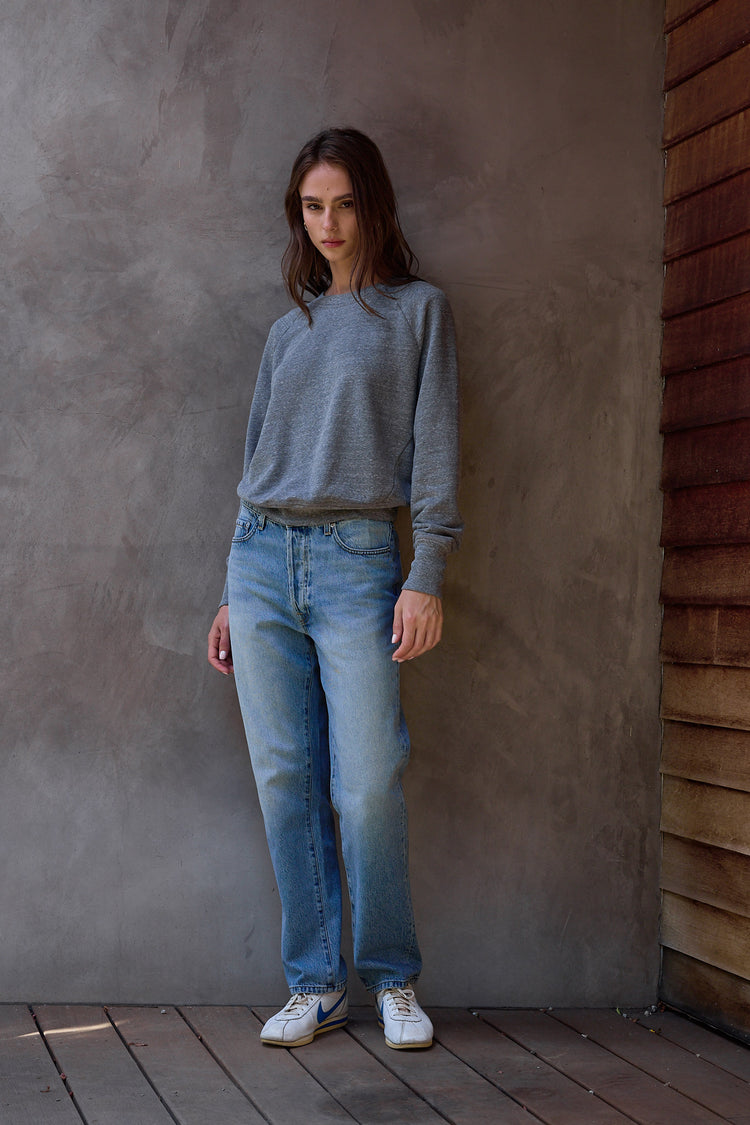 NSF Saguro Chic Melange Terry Sweatshirt - Charcoal Heather Gray