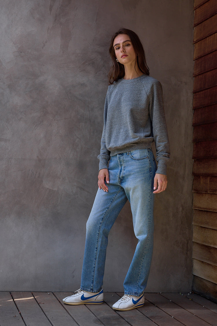 NSF Saguro Chic Melange Terry Sweatshirt - Charcoal Heather Gray