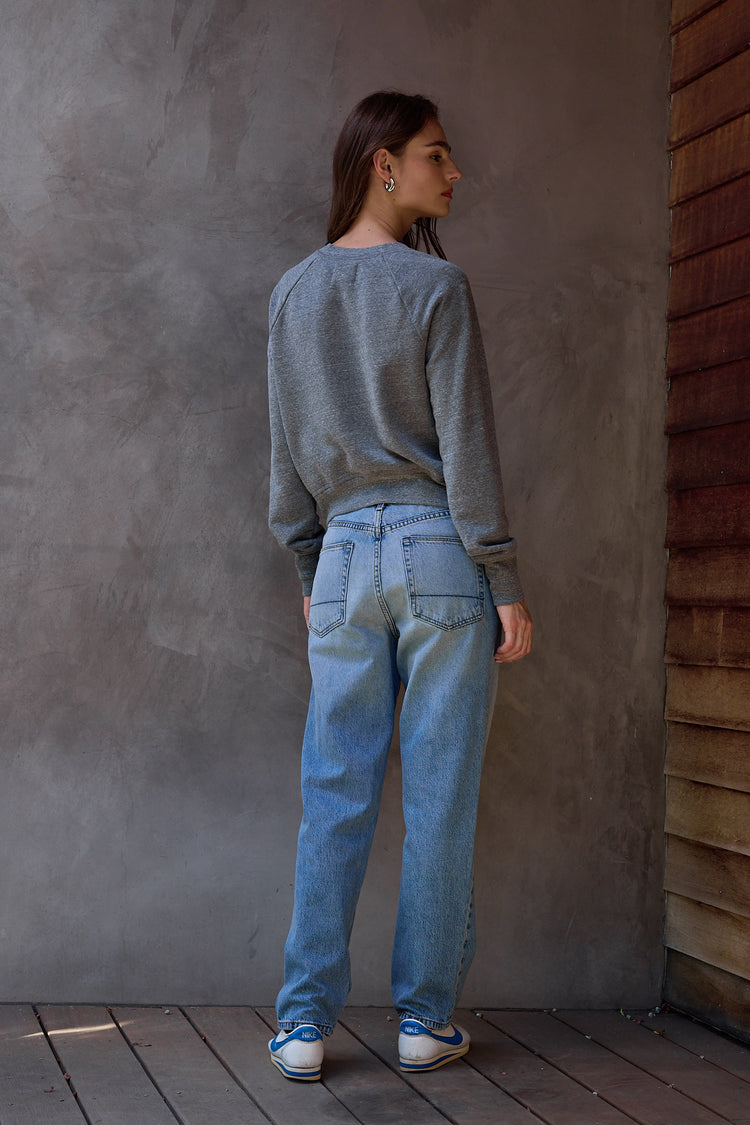 NSF Saguro Chic Melange Terry Sweatshirt - Charcoal Heather Gray