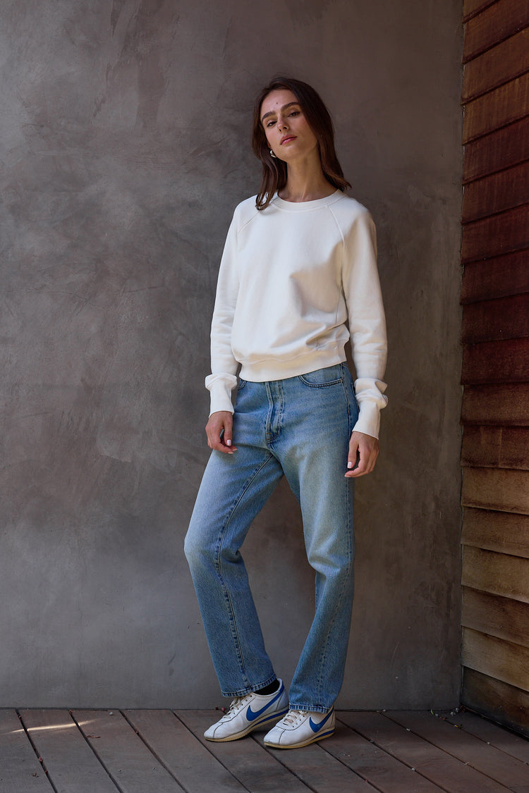 NSF Saguro Chic Loop Terry Sweatshirt - Soft White