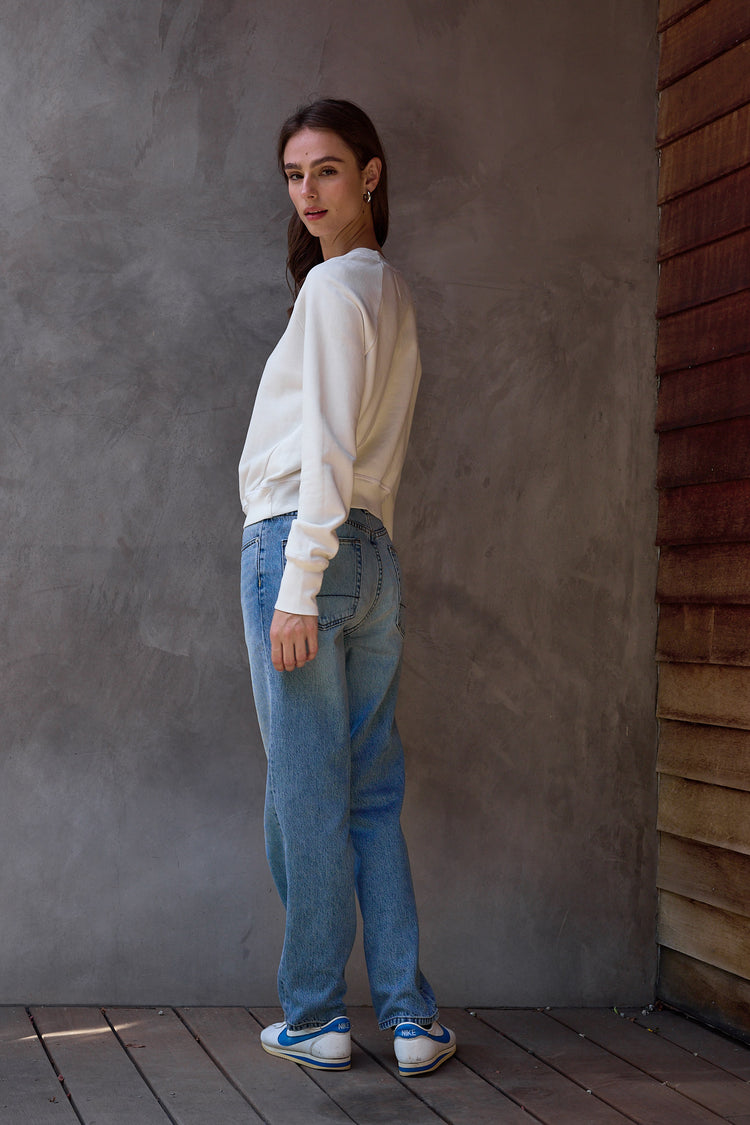 NSF Saguro Chic Loop Terry Sweatshirt - Soft White