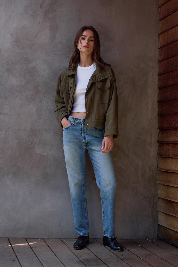 NSF Amaya Fitted Crop Rib Tank - Soft White