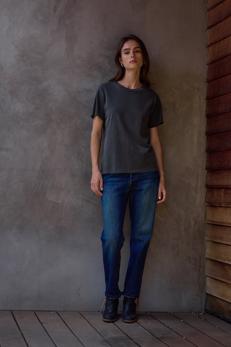 NSF Billy Relaxed Fine Jersey Tee - Faded Black