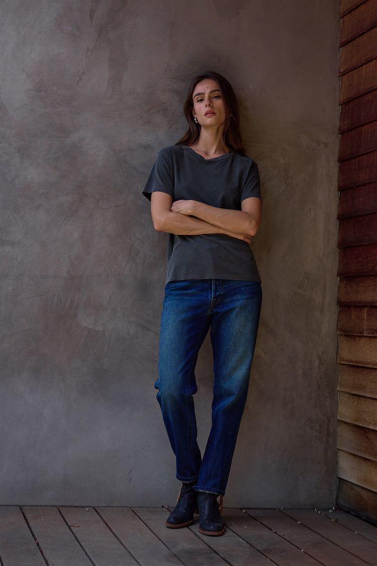 NSF Billy Relaxed Fine Jersey Tee - Faded Black