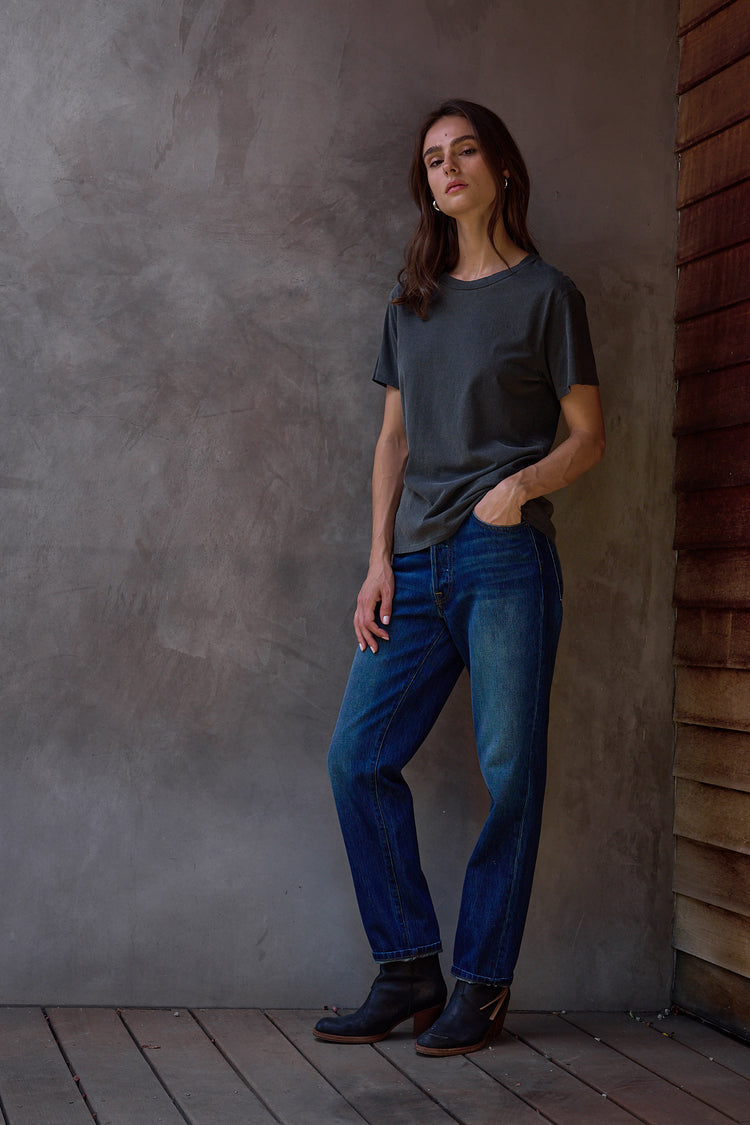 NSF Billy Relaxed Fine Jersey Tee - Faded Black