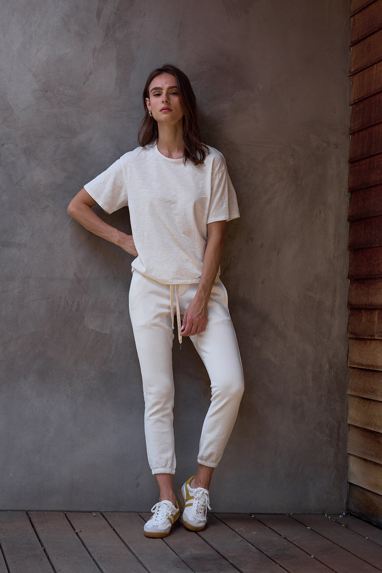 NSF Sayde Slim Loop Terry Sweatpant - Soft White