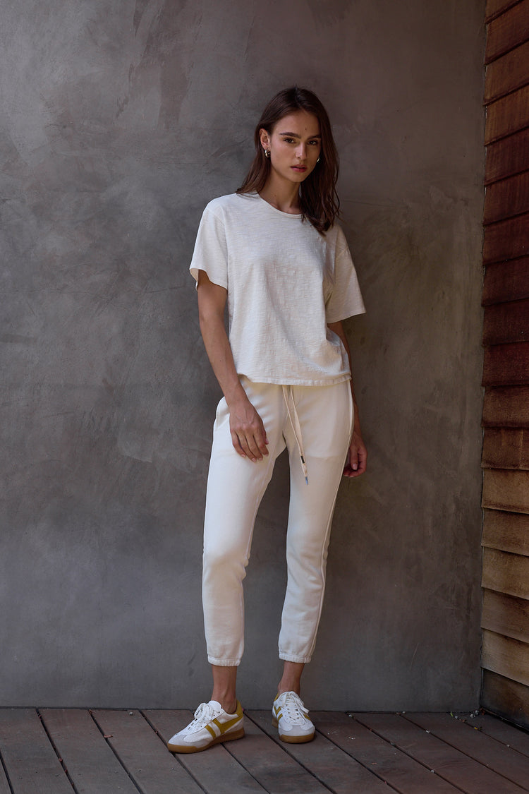 NSF Harper Boxy Slub Jersey Tee - Soft White