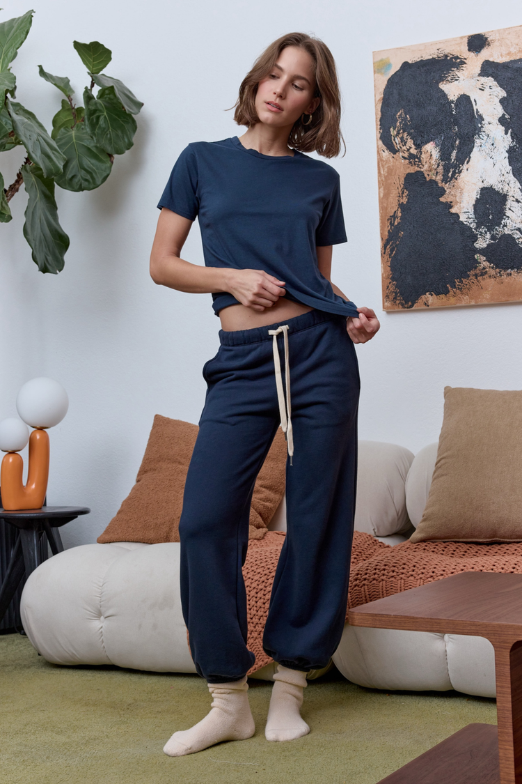 NSF Billy Relaxed Fine Jersey Tee - Eclipse