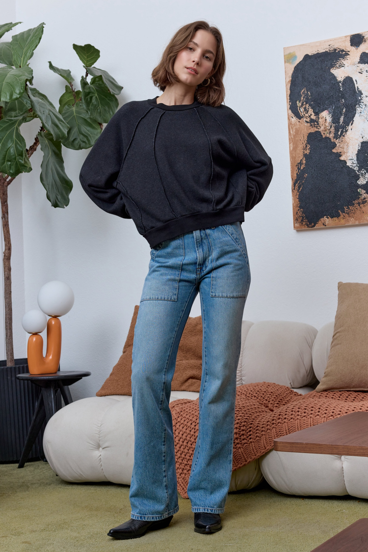 NSF Vierra Oversized Cloud Fleece Sweatshirt - Black