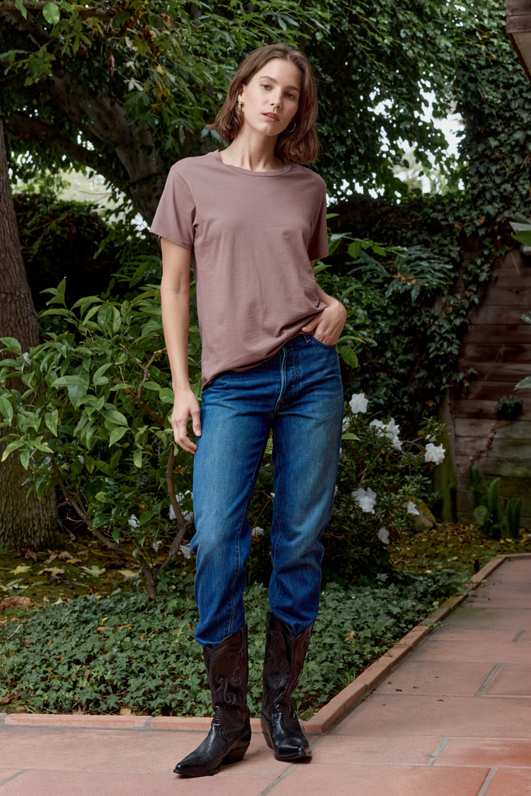 NSF Billy Relaxed Fine Jersey Tee - Deep Taupe