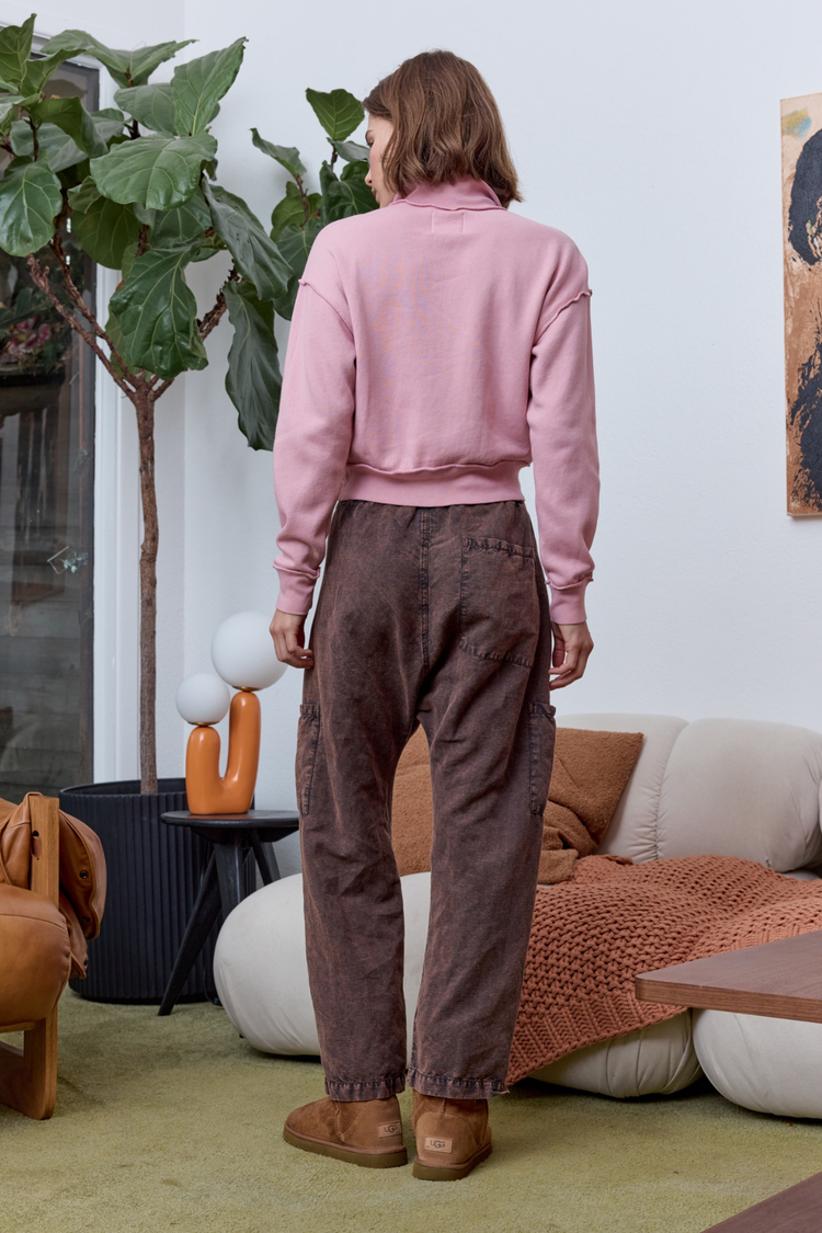 NSF Carlson Linen Cotton Tie Pant - Rusty Storm