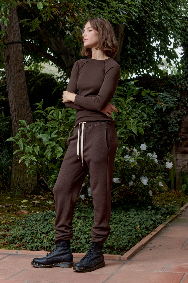 NSF Isabella High Waist Cloud Fleece Sweatpant - Coffee
