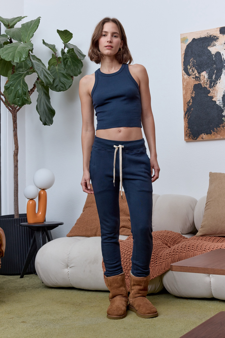 NSF Amaya Fitted Crop Rib Tank - Eclipse