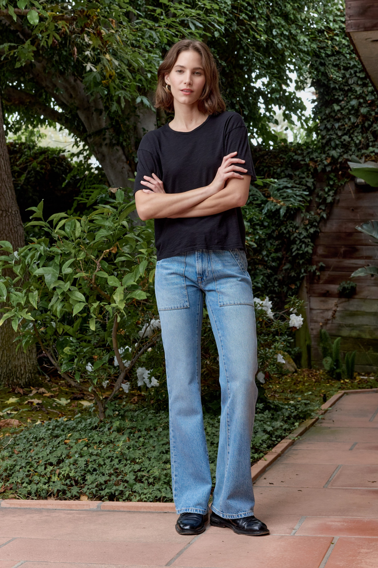 NSF Harper Boxy Slub Jersey Tee / Black