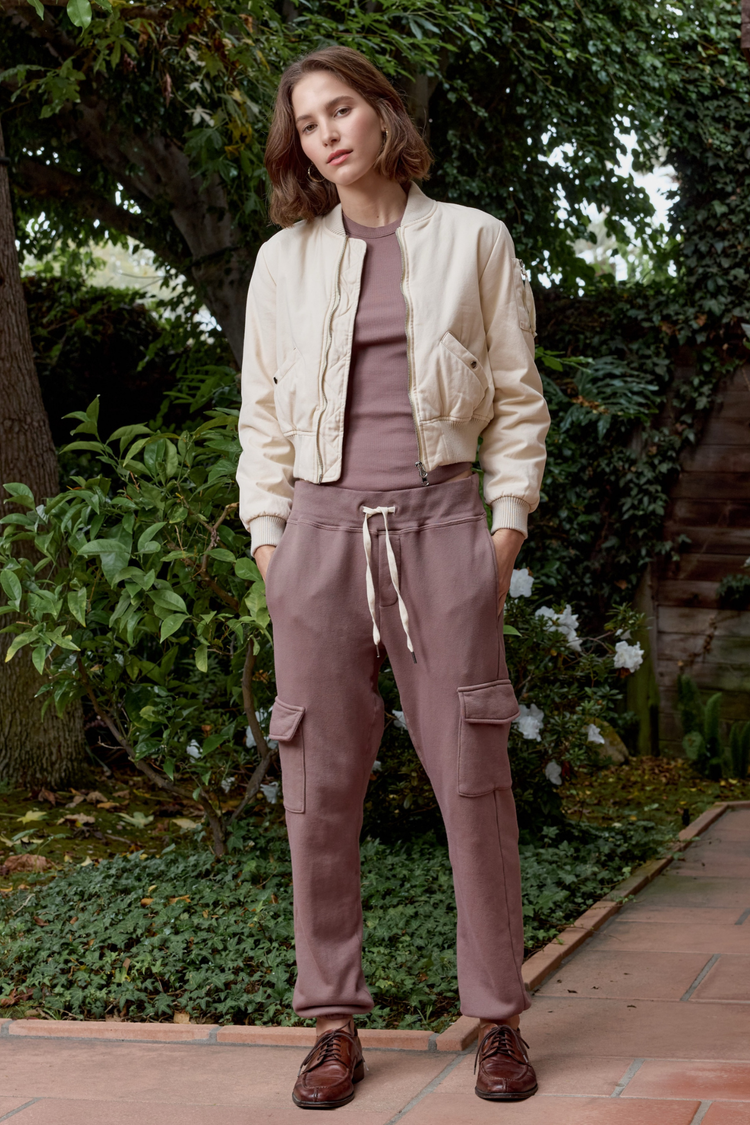 NSF Reyes Shrunken Quilted Canvas Bomber - Ivory