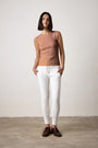 CHLOE FITTED VARIEGATED RIB TEE / ITALIAN CLAY