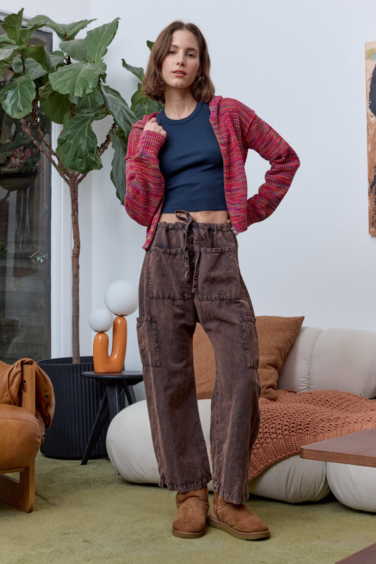 NSF Mills Painted Cotton Zip Hoodie Sweater - Red