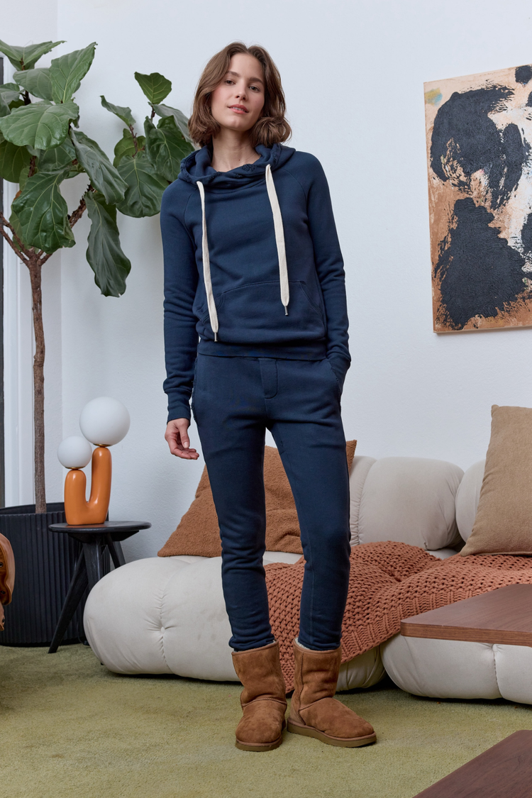 NSF Sayde Slim Distressed Loop Terry Sweatpant - Eclipse