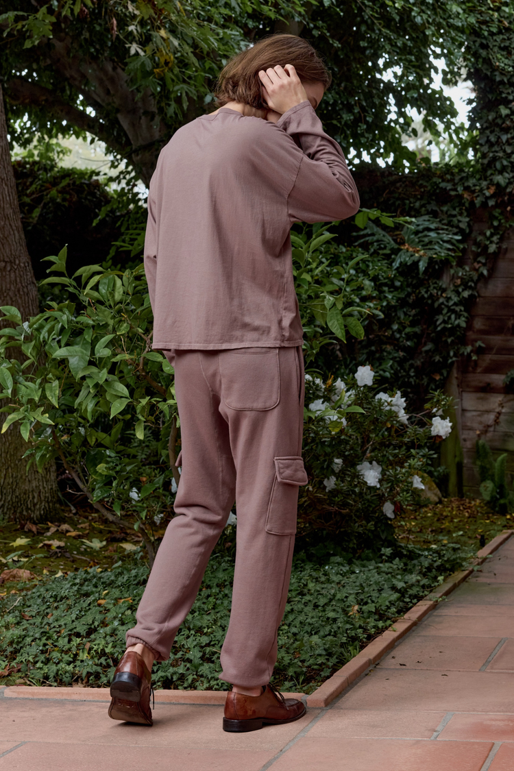 NSF Loffler Boxy Fine Jersey Tee - Deep Taupe