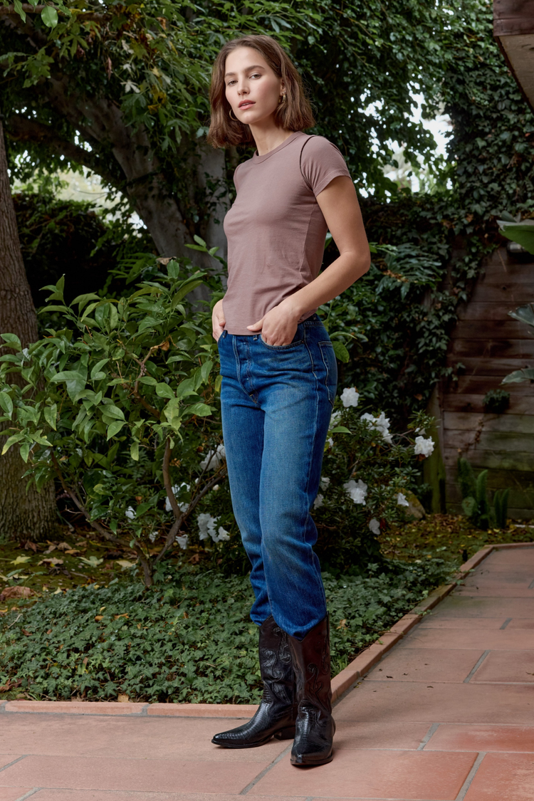 NSF Owen Mid Rise Slim Straight Jean - Rainfall