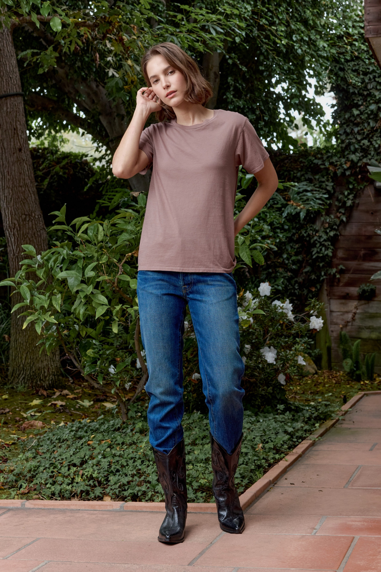 NSF Billy Relaxed Fine Jersey Tee - Deep Taupe