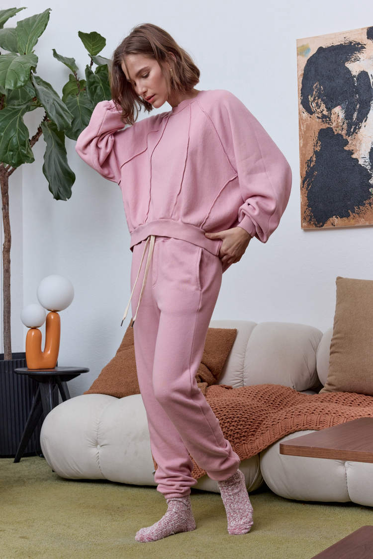 NSF Isabella High Waist Cloud Fleece Sweatpant - Mallow