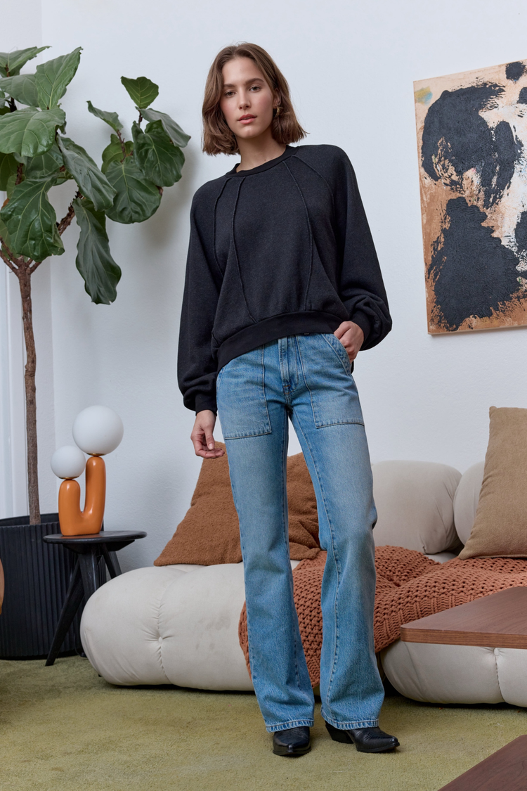 NSF Vierra Oversized Cloud Fleece Sweatshirt - Black