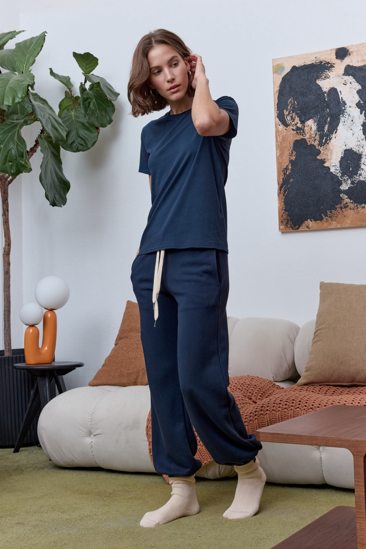 NSF Billy Relaxed Fine Jersey Tee - Eclipse