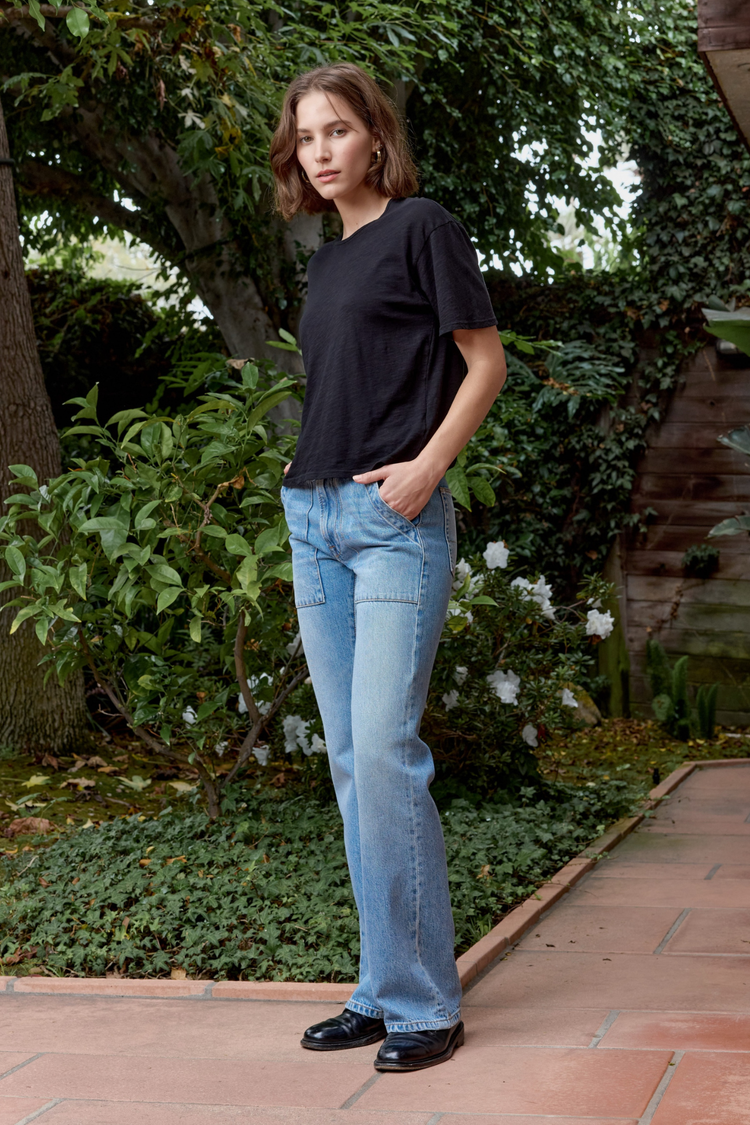 NSF Harper Boxy Slub Jersey Tee / Black