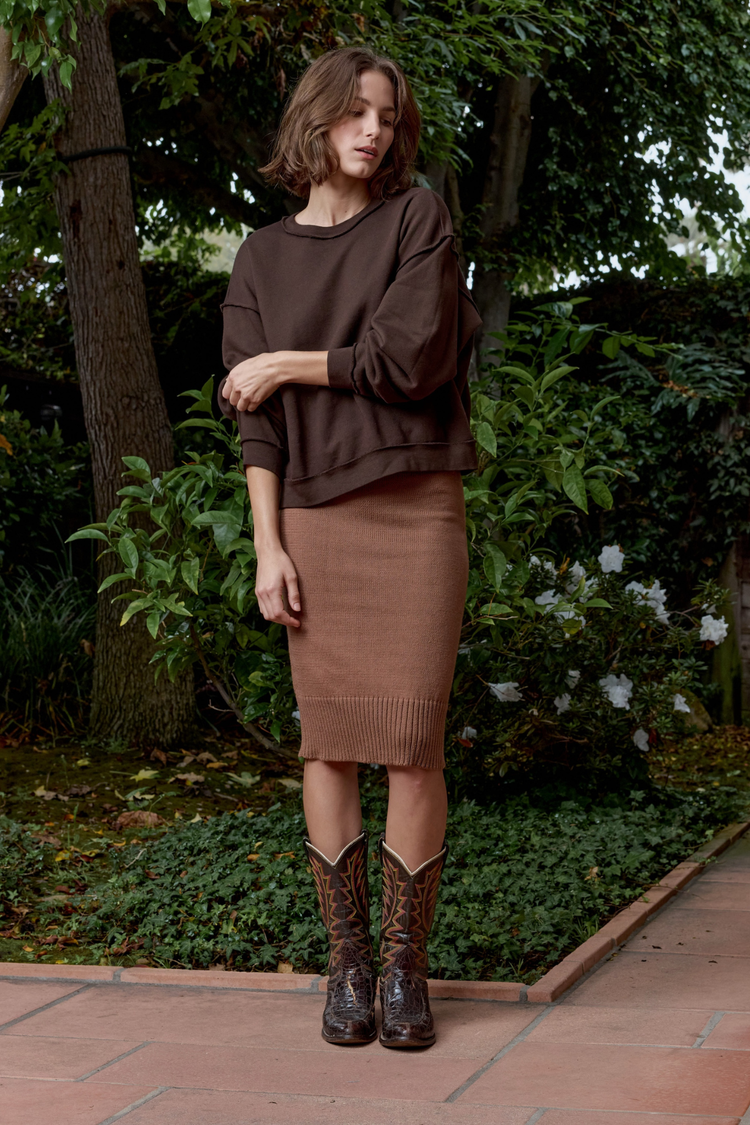 NSF Kenya Boxy Loop Terry Sweatshirt - Coffee