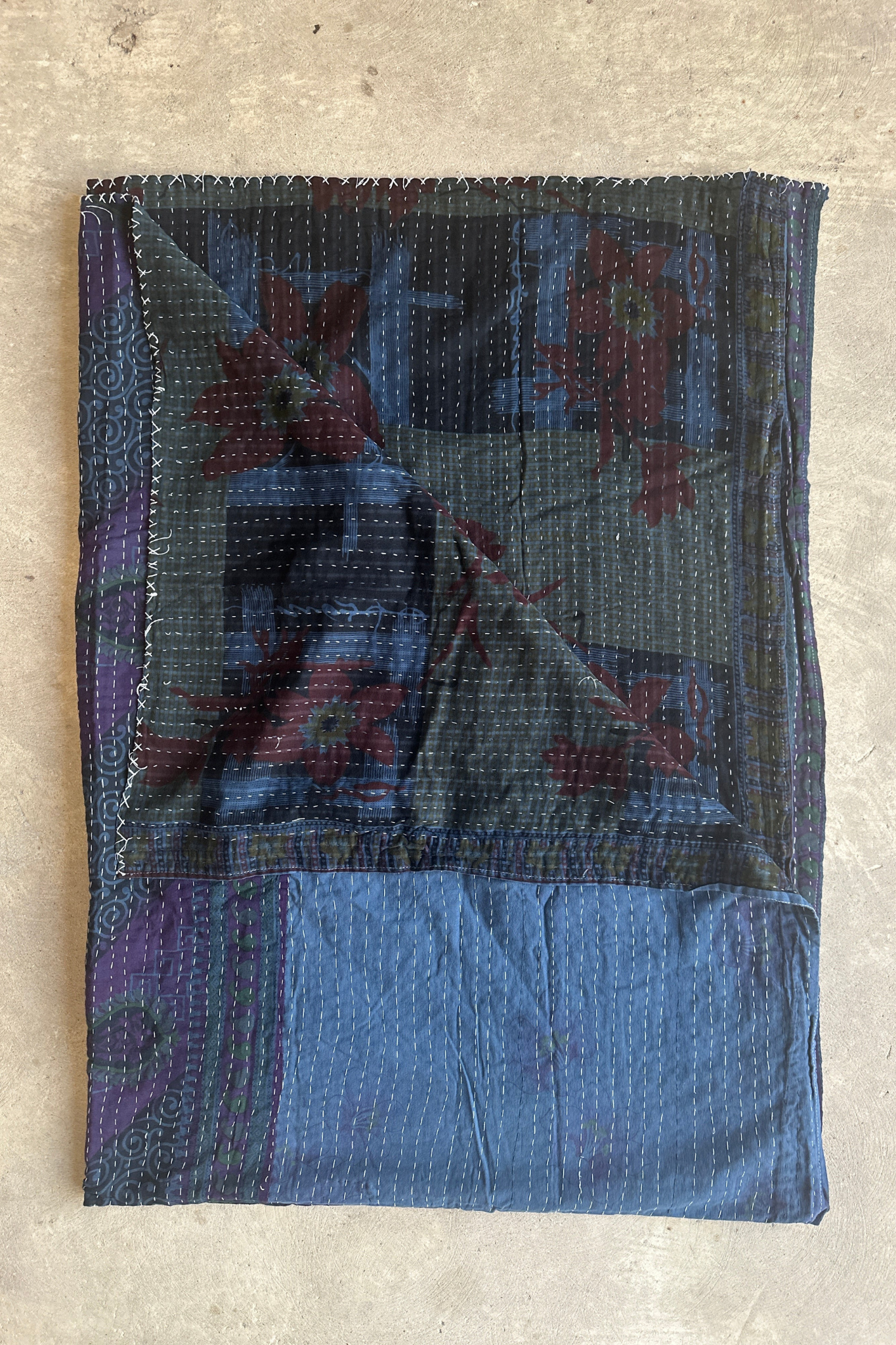 SRPLS RECYCLED STITCHED BLANKET / INDIGO