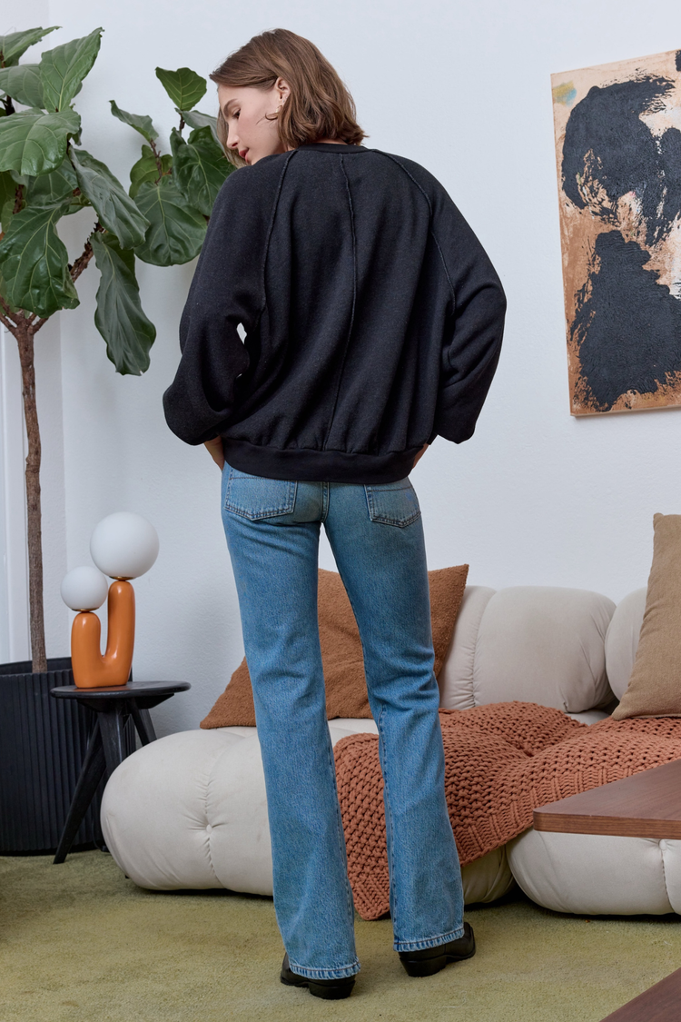 NSF Vierra Oversized Cloud Fleece Sweatshirt - Black