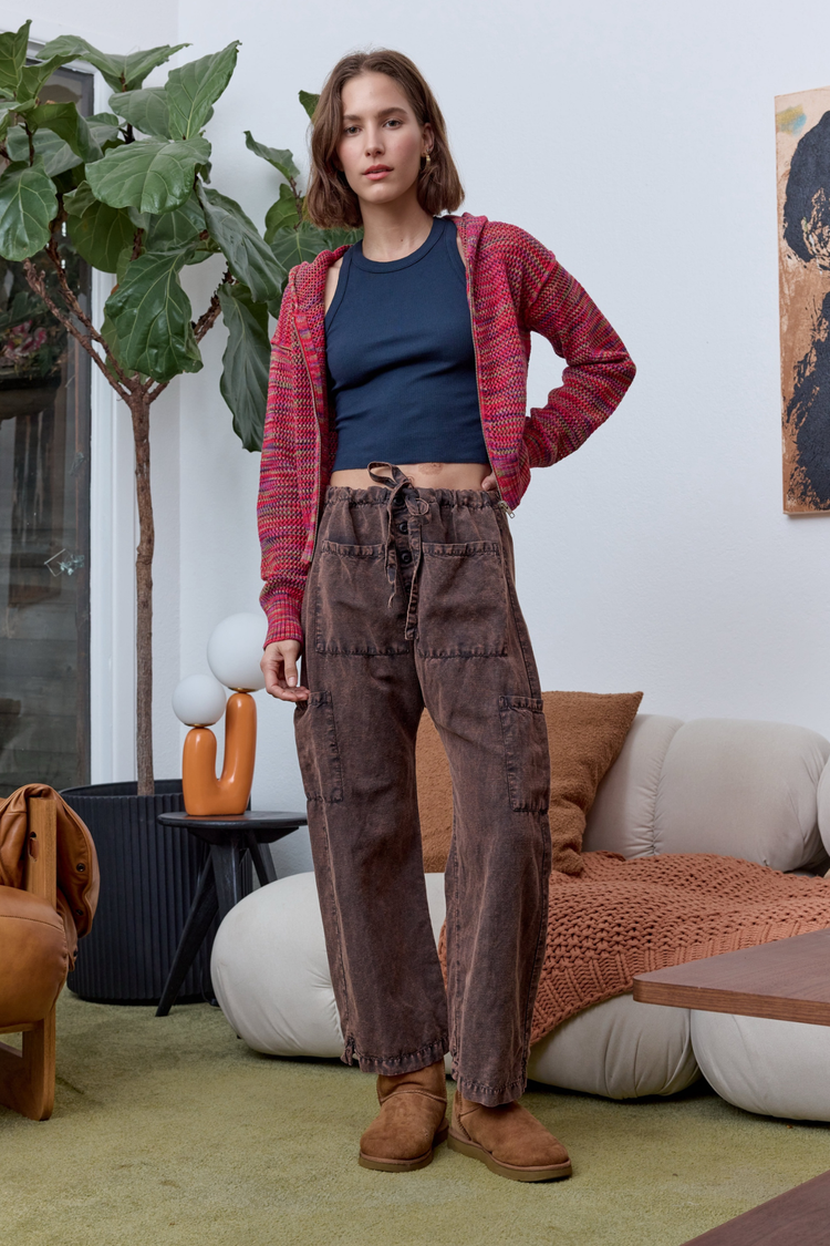 NSF Mills Painted Cotton Zip Hoodie Sweater - Red