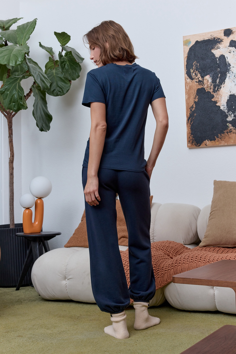 NSF Billy Relaxed Fine Jersey Tee - Eclipse