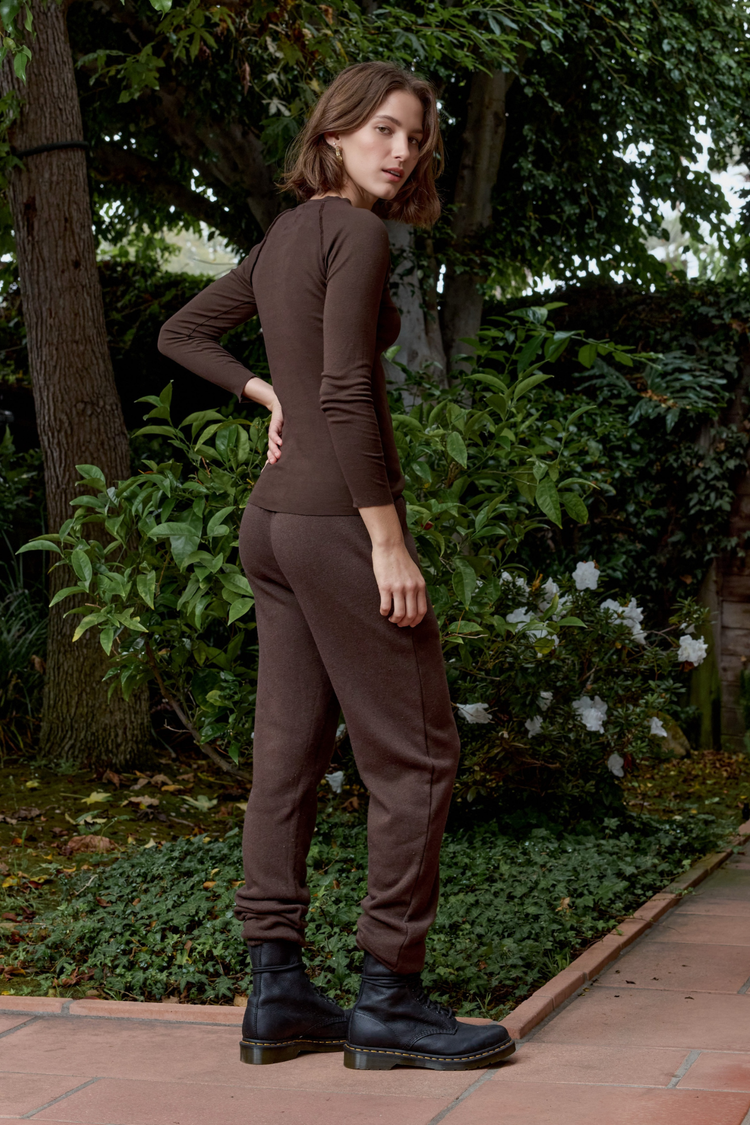 NSF Isabella High Waist Cloud Fleece Sweatpant - Coffee